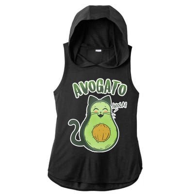 Avogato Cat Hola Ladies PosiCharge Tri-Blend Wicking Draft Hoodie Tank