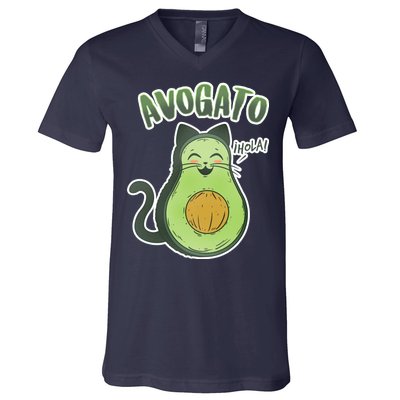 Avogato Cat Hola V-Neck T-Shirt