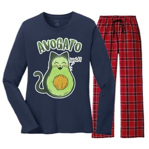 Avogato Cat Hola Women's Long Sleeve Flannel Pajama Set 