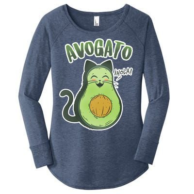 Avogato Cat Hola Women's Perfect Tri Tunic Long Sleeve Shirt