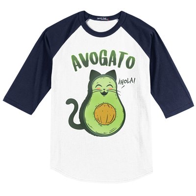 Avogato Cat Hola Baseball Sleeve Shirt