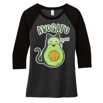 Avogato Cat Hola Women's Tri-Blend 3/4-Sleeve Raglan Shirt