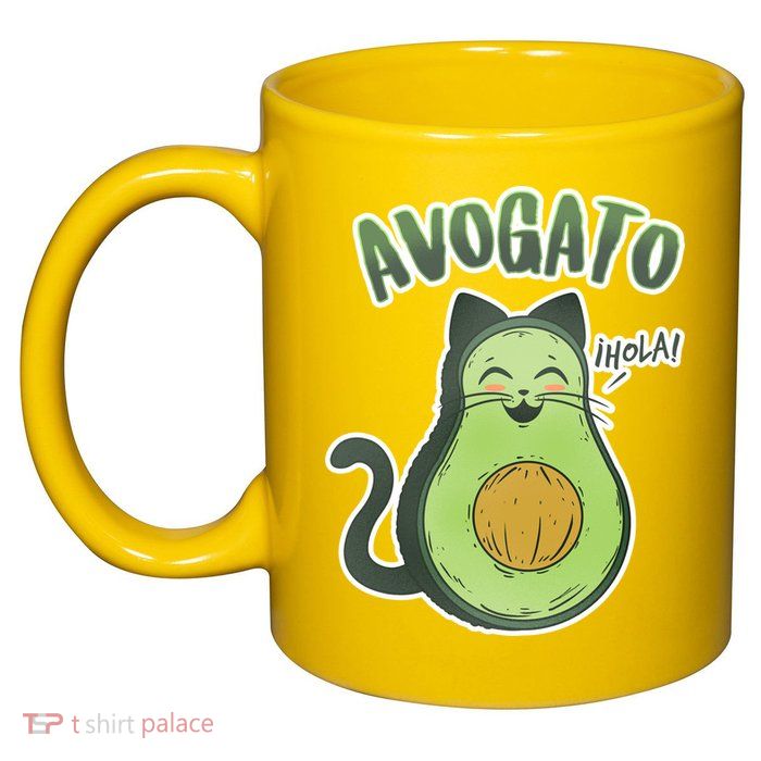 Avogato Cat Hola 11oz C Handle Ceramic Mug