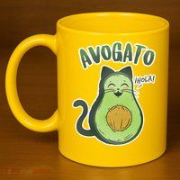 Avogato Cat Hola 11oz C Handle Ceramic Mug
