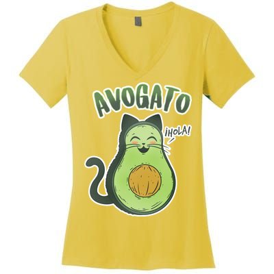 Avogato Cat Hola Women's V-Neck T-Shirt