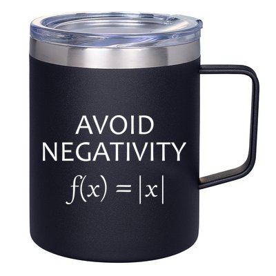 Avoid Negativity Math Joke 12oz Stainless Steel Coffee Mug