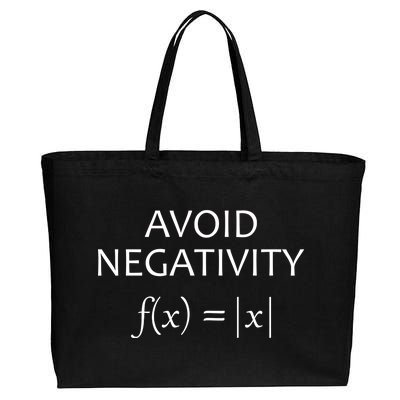 Avoid Negativity Math Joke Cotton Canvas Jumbo Tote