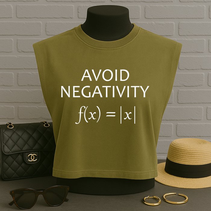 Avoid Negativity Math Joke Garment-Dyed Women's Muscle Tee