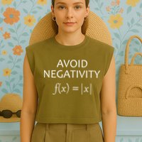 Avoid Negativity Math Joke Garment-Dyed Women's Muscle Tee