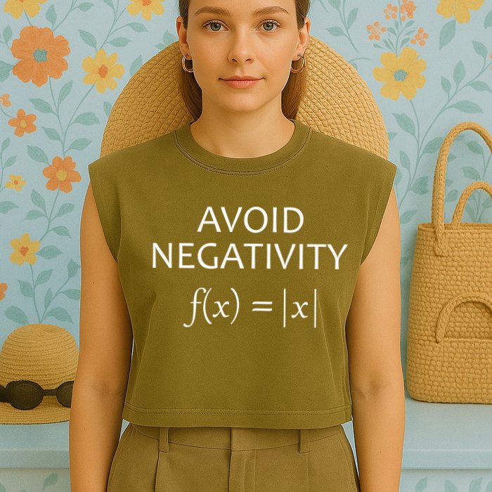 Avoid Negativity Math Joke Garment-Dyed Women's Muscle Tee