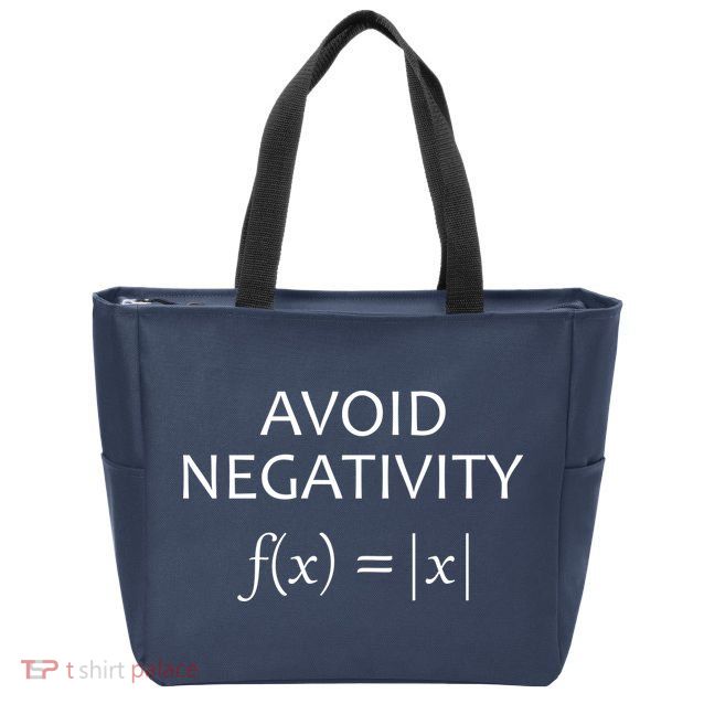 Avoid Negativity Math Joke Zip Tote Bag