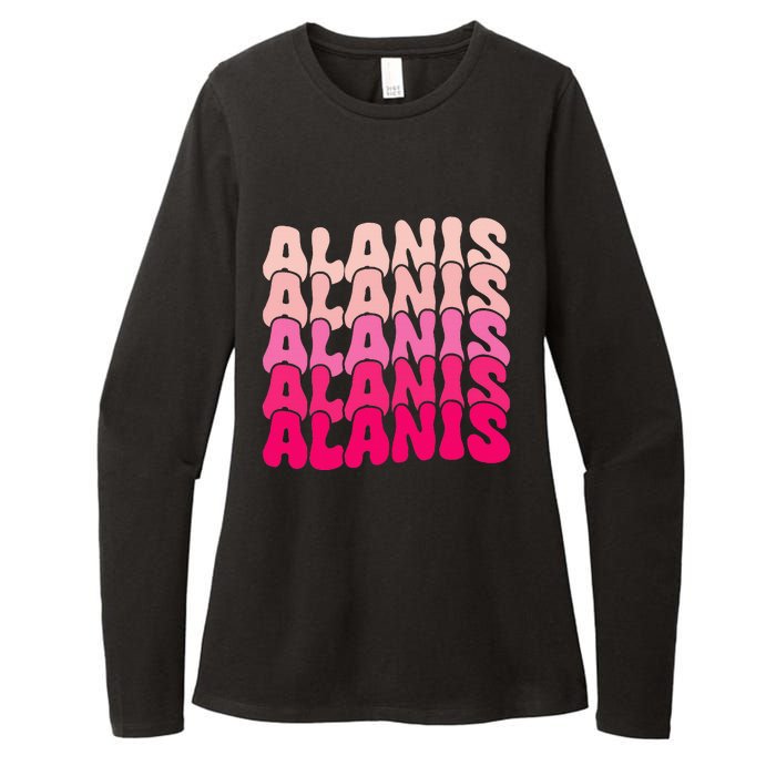 Alanis Vintage Personalized Name I Love Alanis Womens CVC Long Sleeve Shirt