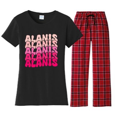 Alanis Vintage Personalized Name I Love Alanis Women's Flannel Pajama Set