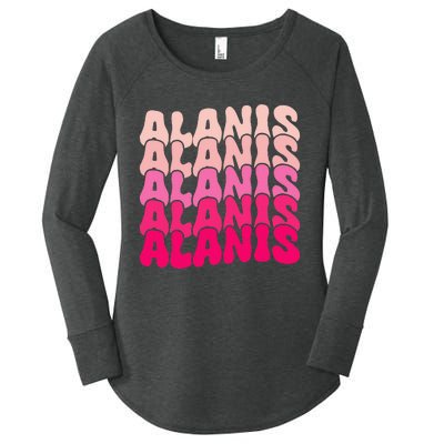 Alanis Vintage Personalized Name I Love Alanis Women's Perfect Tri Tunic Long Sleeve Shirt