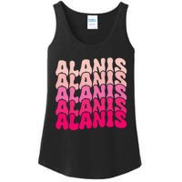 Alanis Vintage Personalized Name I Love Alanis Ladies Essential Tank