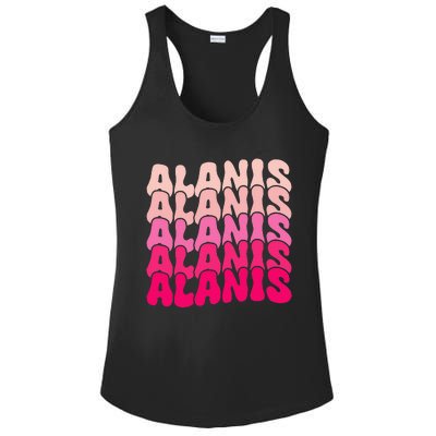 Alanis Vintage Personalized Name I Love Alanis Ladies PosiCharge Competitor Racerback Tank