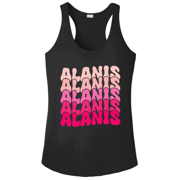 Alanis Vintage Personalized Name I Love Alanis Ladies PosiCharge Competitor Racerback Tank