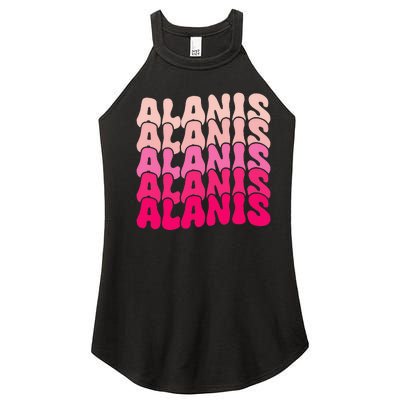 Alanis Vintage Personalized Name I Love Alanis Women's Perfect Tri Rocker Tank