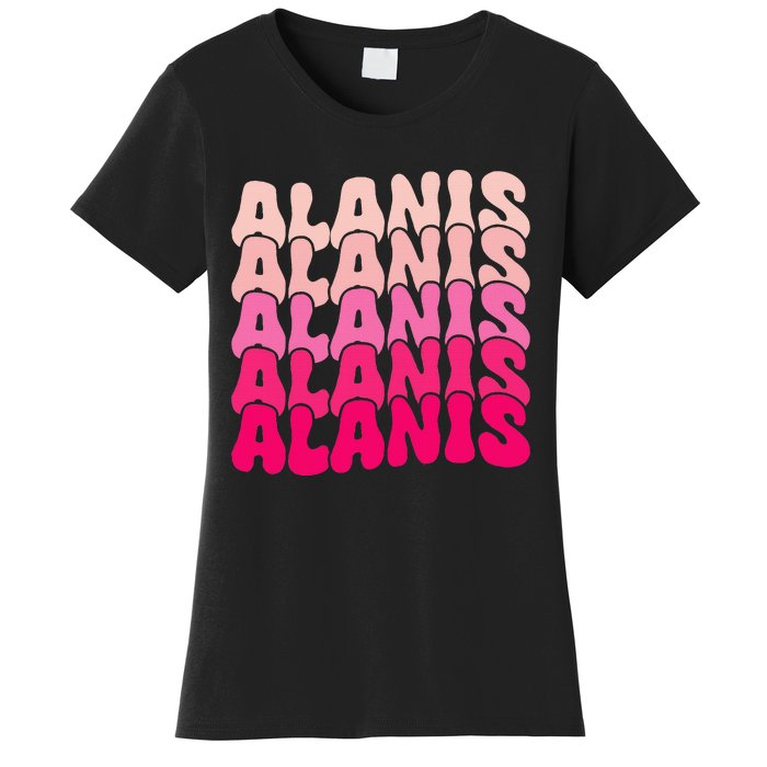 Alanis Vintage Personalized Name I Love Alanis Women's T-Shirt