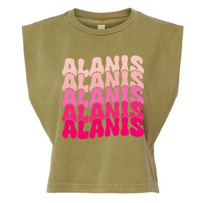 Alanis Vintage Personalized Name I Love Alanis Garment-Dyed Women's Muscle Tee