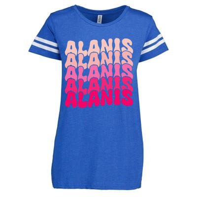 Alanis Vintage Personalized Name I Love Alanis Enza Ladies Jersey Football T-Shirt