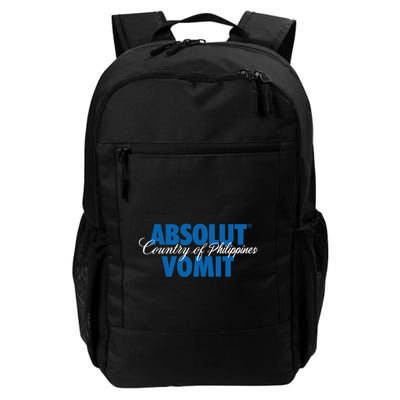 Absolute Vomit Parody Country Of Philippines Daily Commute Backpack