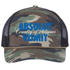 Absolute Vomit Parody Country Of Philippines Retro Rope Trucker Hat Cap