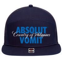 Absolute Vomit Parody Country Of Philippines 7 Panel Mesh Trucker Snapback Hat