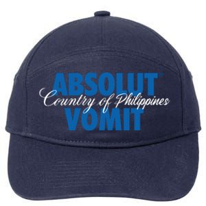 Absolute Vomit Parody Country Of Philippines 7-Panel Snapback Hat