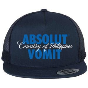 Absolute Vomit Parody Country Of Philippines Flat Bill Trucker Hat