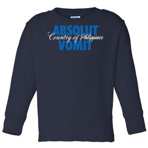 Absolute Vomit Parody Country Of Philippines Toddler Long Sleeve Shirt