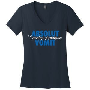 Absolute Vomit Parody Country Of Philippines Women's V-Neck T-Shirt