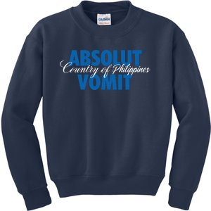 Absolute Vomit Parody Country Of Philippines Kids Sweatshirt