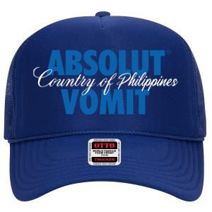 Absolute Vomit Parody Country Of Philippines High Crown Mesh Back Trucker Hat