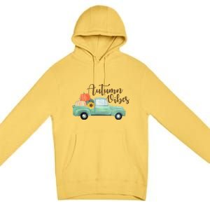 Autumn Vibes Pumpkin Truck Premium Pullover Hoodie