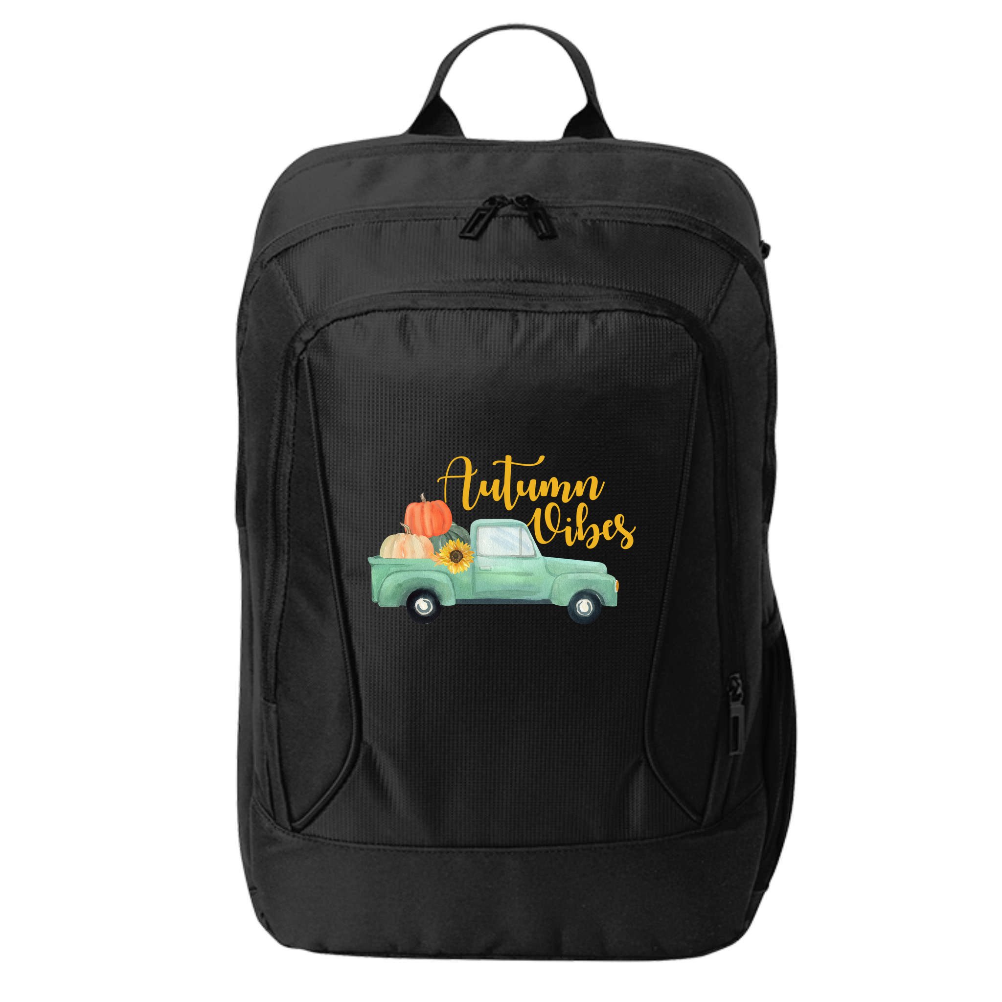 Autumn Vibes Pumpkin Truck City Backpack