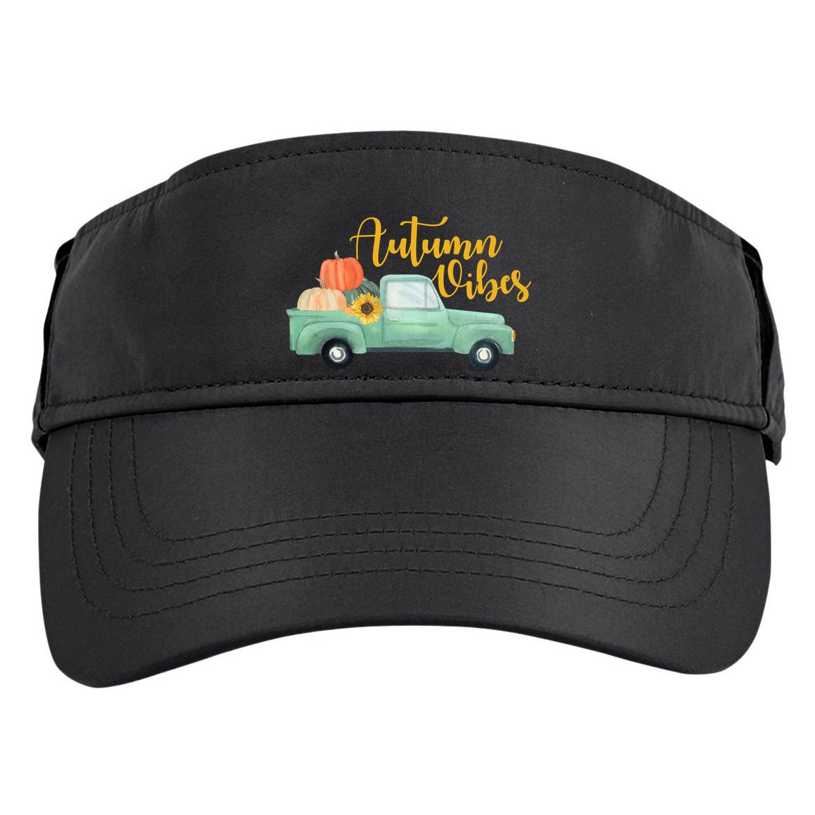 Autumn Vibes Pumpkin Truck Adult Drive Performance Visor