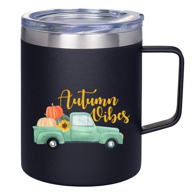 Autumn Vibes Pumpkin Truck 12oz Stainless Steel Coffee Mug