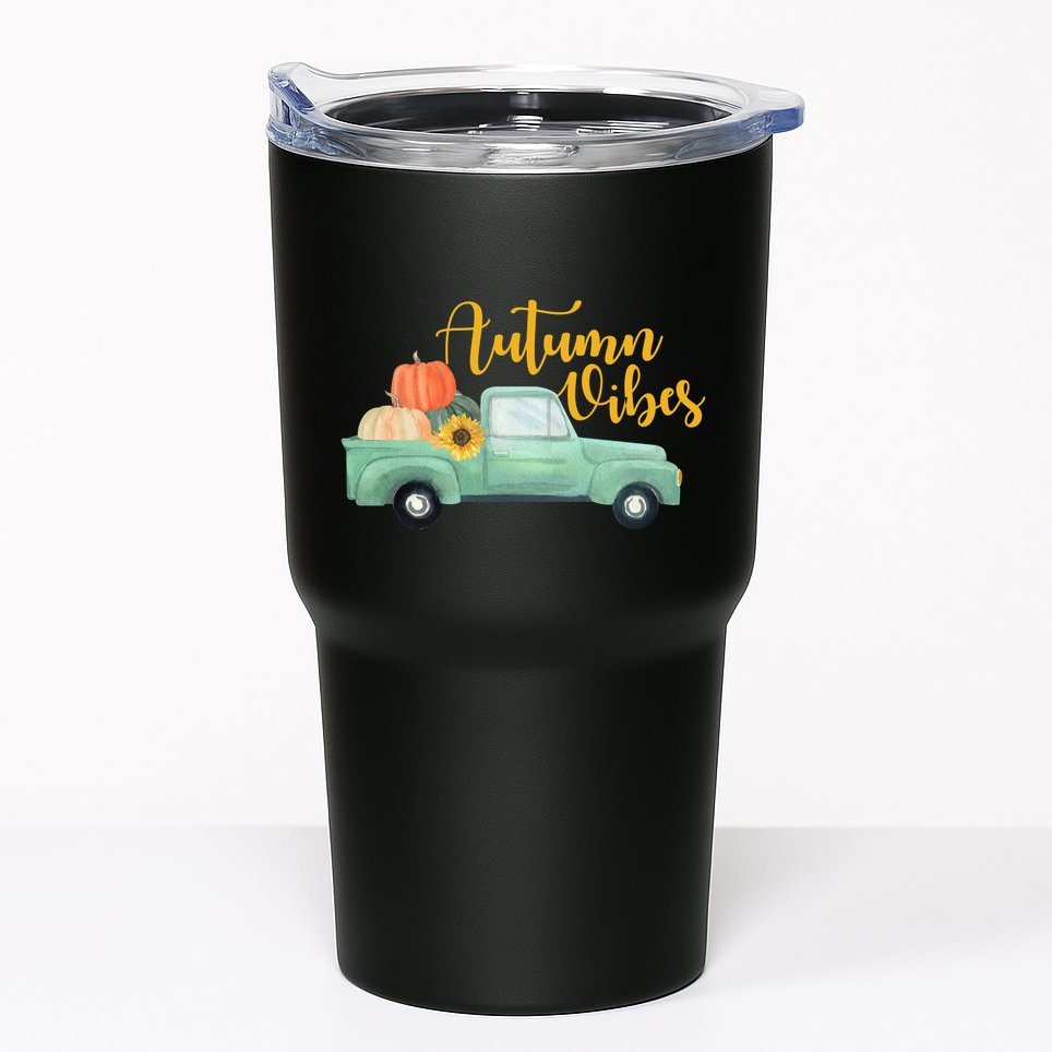 Autumn Vibes Pumpkin Truck Tumbler