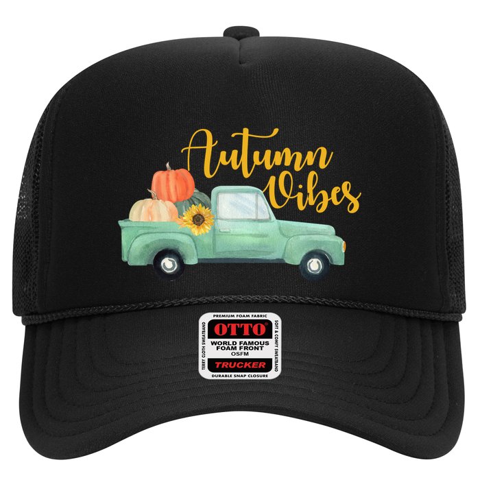 Autumn Vibes Pumpkin Truck Trucker Hat