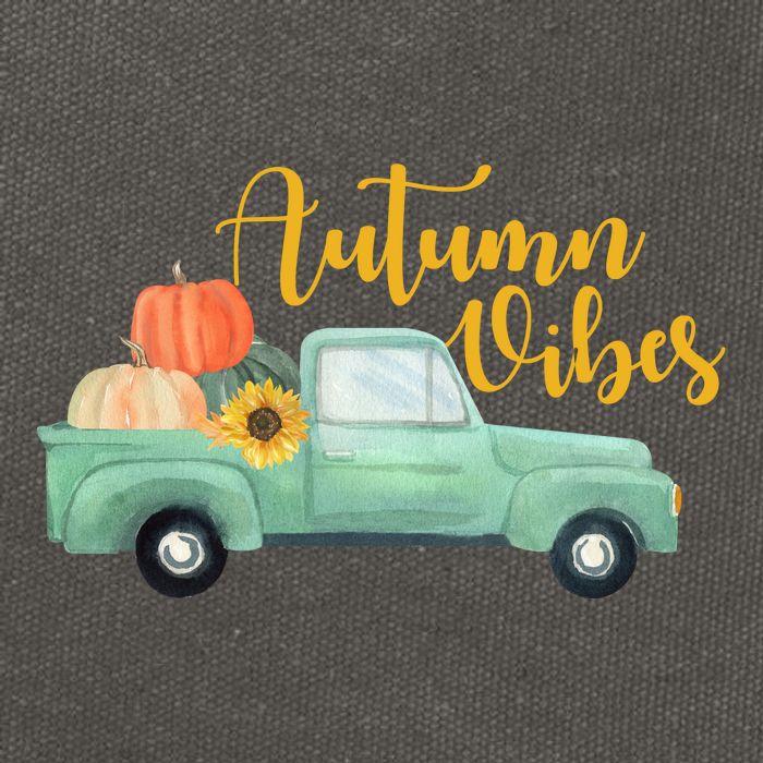 Autumn Vibes Pumpkin Truck Cotton Canvas Backpack