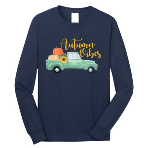 Autumn Vibes Pumpkin Truck Long Sleeve Shirt