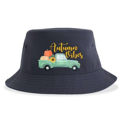 Autumn Vibes Pumpkin Truck Sustainable Bucket Hat