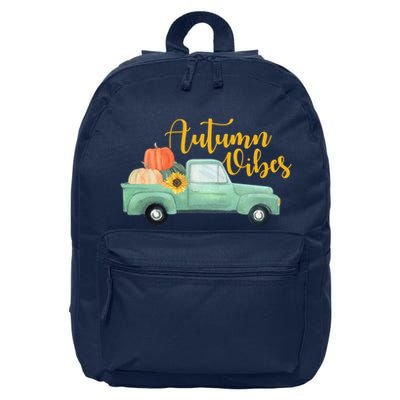 Autumn Vibes Pumpkin Truck 16 in Basic Backpack