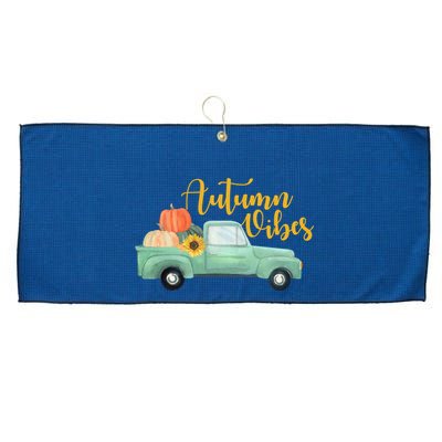 Autumn Vibes Pumpkin Truck Large Microfiber Waffle Golf Towel