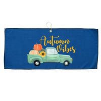 Autumn Vibes Pumpkin Truck Large Microfiber Waffle Golf Towel