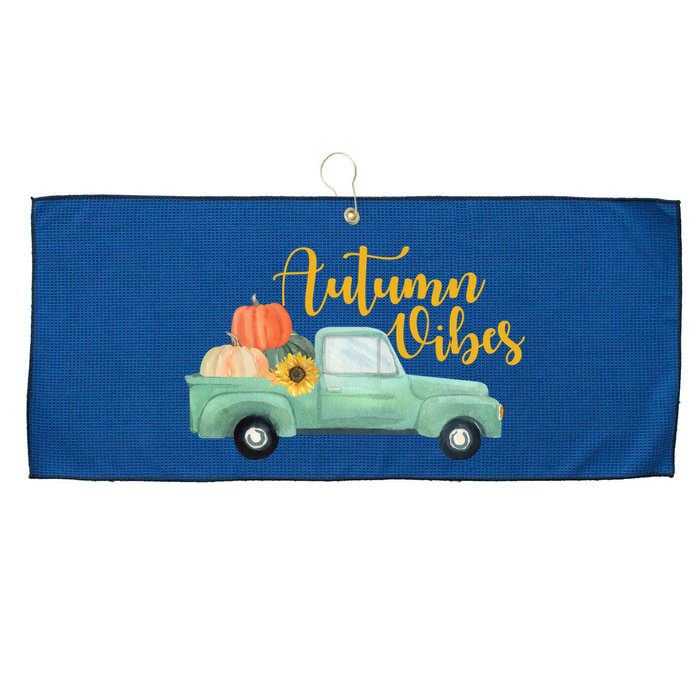 Autumn Vibes Pumpkin Truck Large Microfiber Waffle Golf Towel