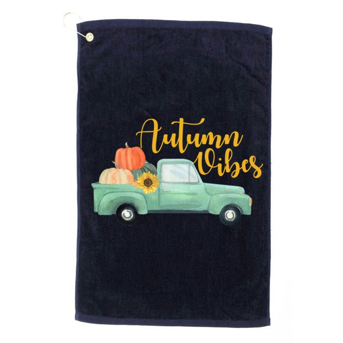 Autumn Vibes Pumpkin Truck Platinum Collection Golf Towel