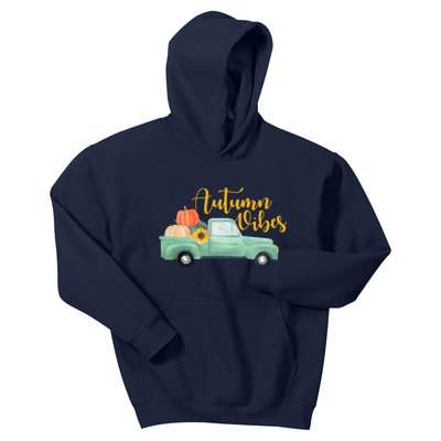 Autumn Vibes Pumpkin Truck Kids Hoodie