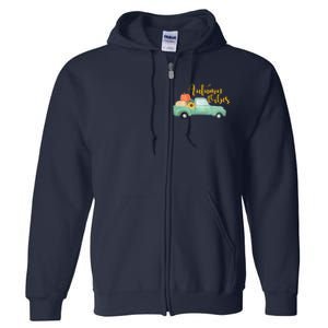 Autumn Vibes Pumpkin Truck Full Zip Hoodie